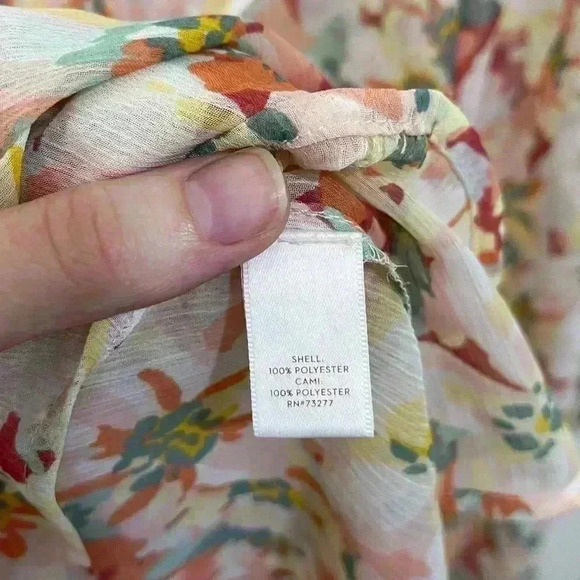 Lauren Conrad LC floral ruffled sheer blouse size small - Picture 4 of 12